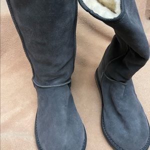 EMU Ridge Blue Suede with Wool Lining Boots, Size 9